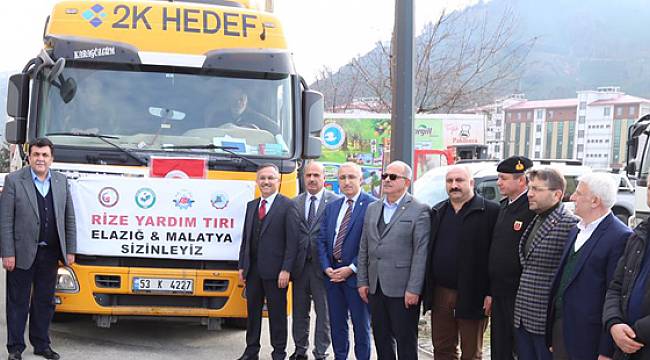 Rize'nin Deprem Bölgesi için Hazırladığı Yardım Tırı Yola Çıktı